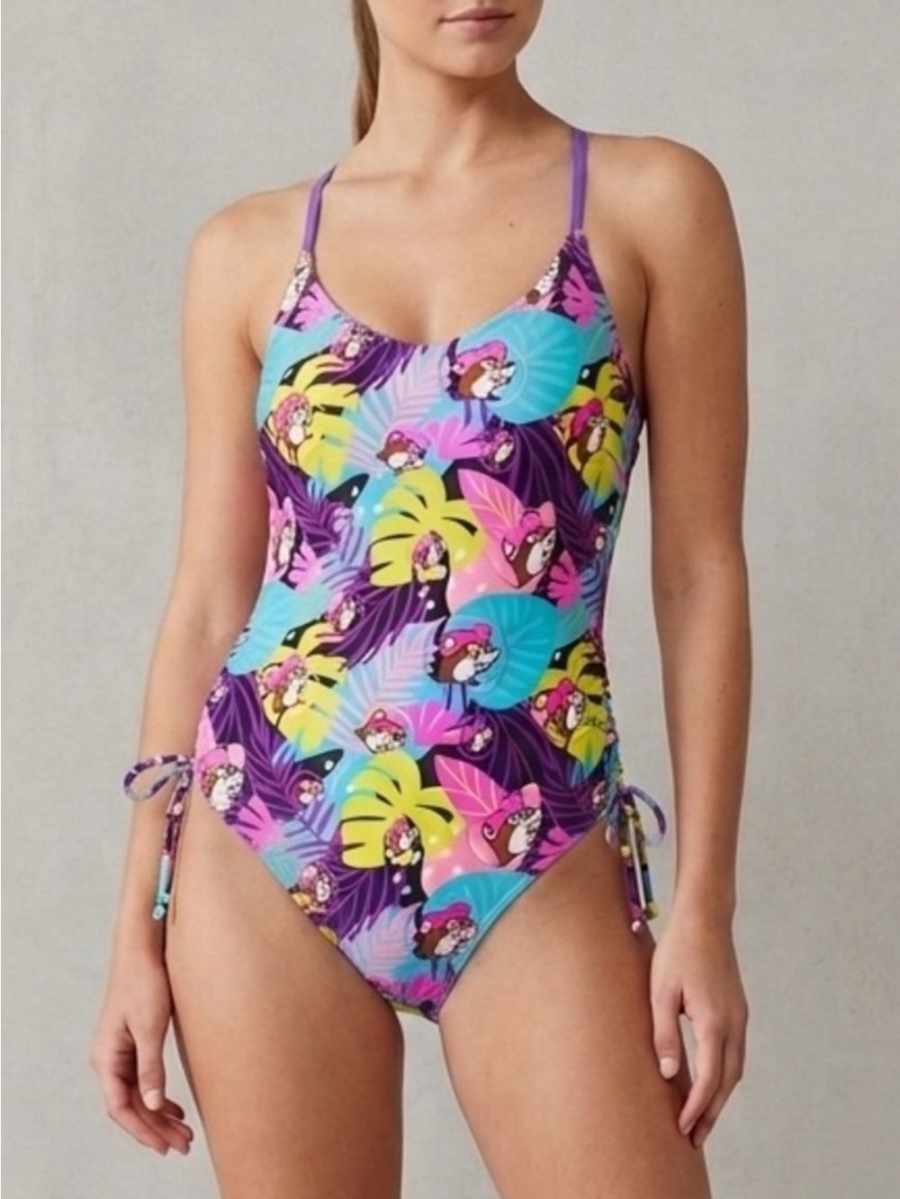 NWT Buc-ee’s Woman’s Tropical Print One-Piece Swimsuit